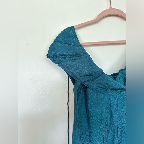 Anthropologie Maeve Cowl Neck Slip Midi Dress Size M Satin - Picture 5 of 7